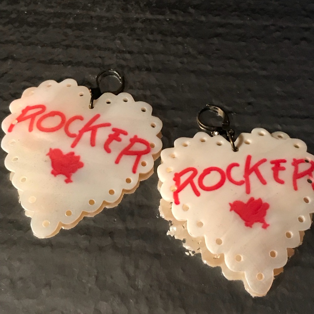 Rocker chick shell earrings vintage Betsey Johnson